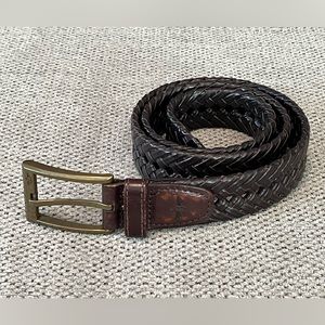 Dockers Vegan Braided Brown Leather Belt 32‎